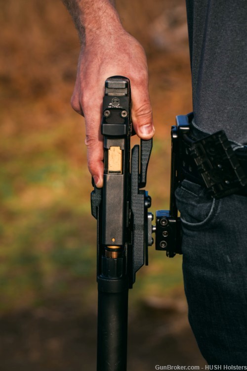 Suppressed Handgun Holster-  TLR1/TLRVIRII- HUSH Holster With Drop Leg-img-3