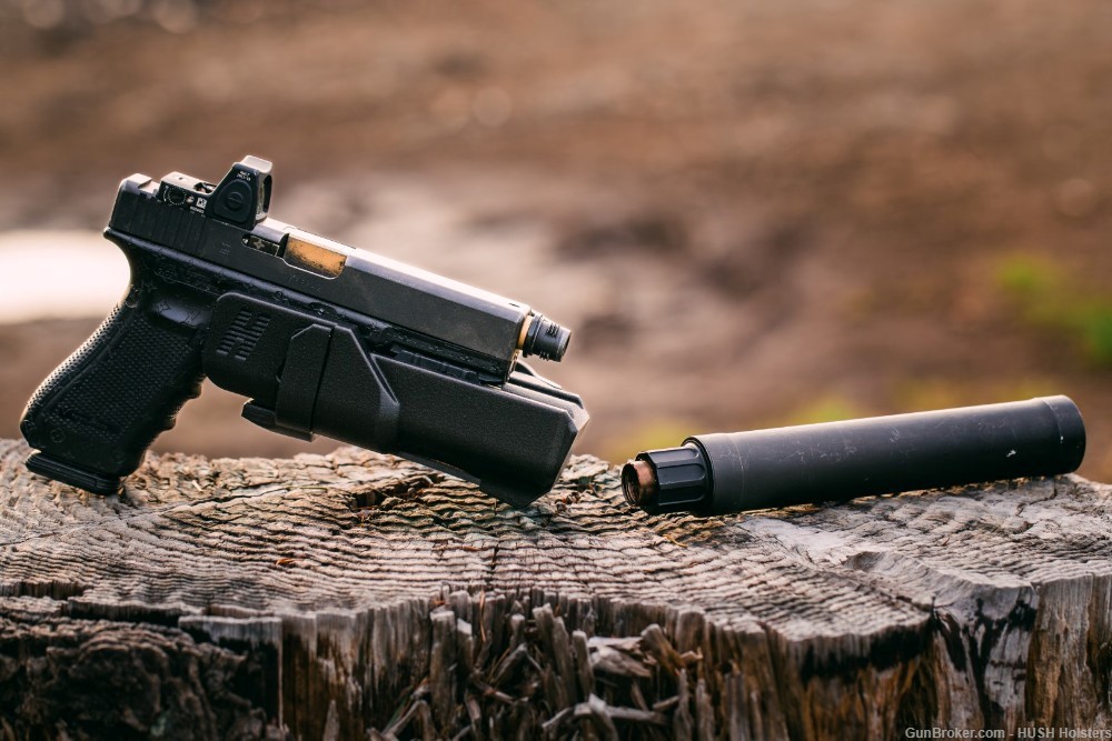 Suppressed Handgun Holster-  TLR1/TLRVIRII- HUSH Holster With Drop Leg-img-2
