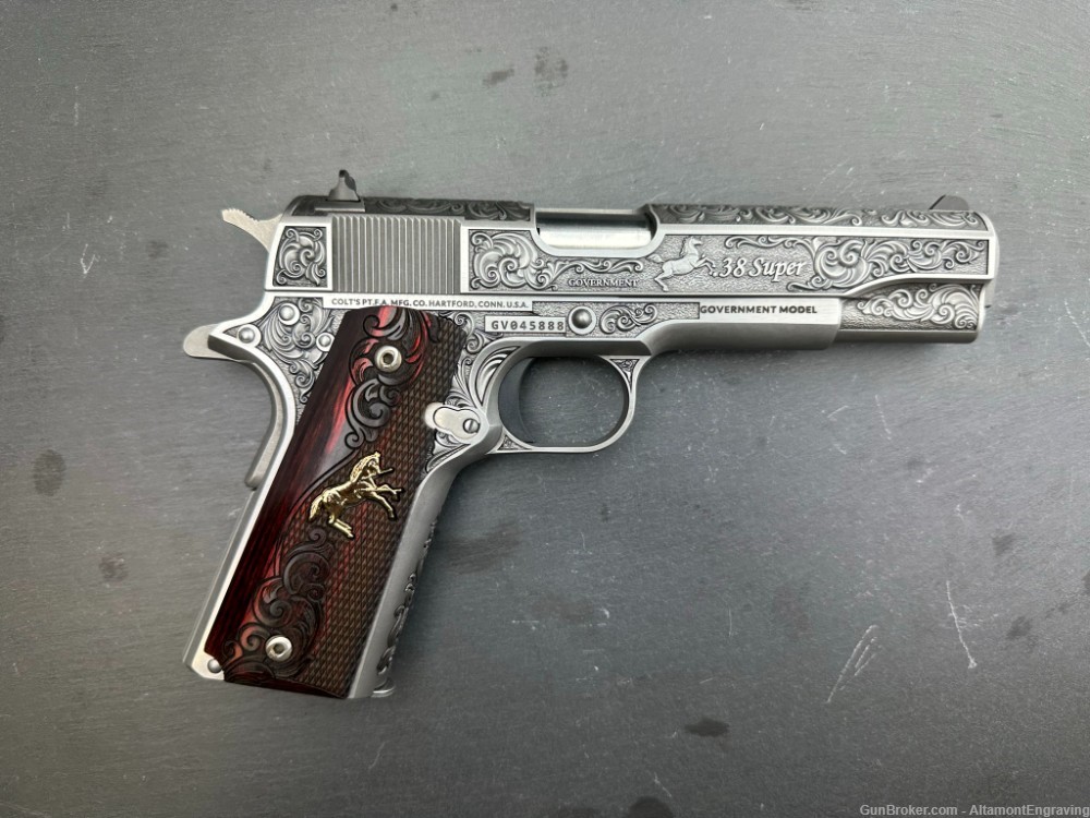 Colt 1911 .38 Super Dubber Engraved Scroll with Rampant Colt by Altamont-img-6