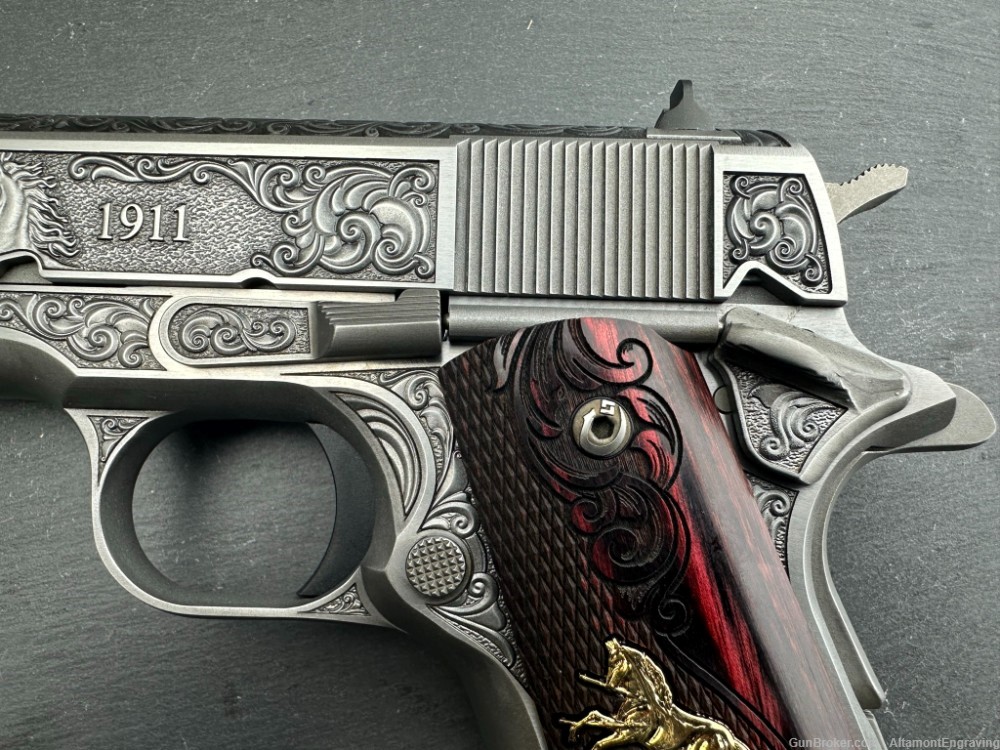 Colt 1911 .38 Super Dubber Engraved Scroll with Rampant Colt by Altamont-img-3