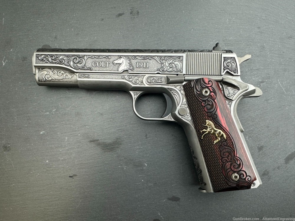Colt 1911 .38 Super Dubber Engraved Scroll with Rampant Colt by Altamont-img-0