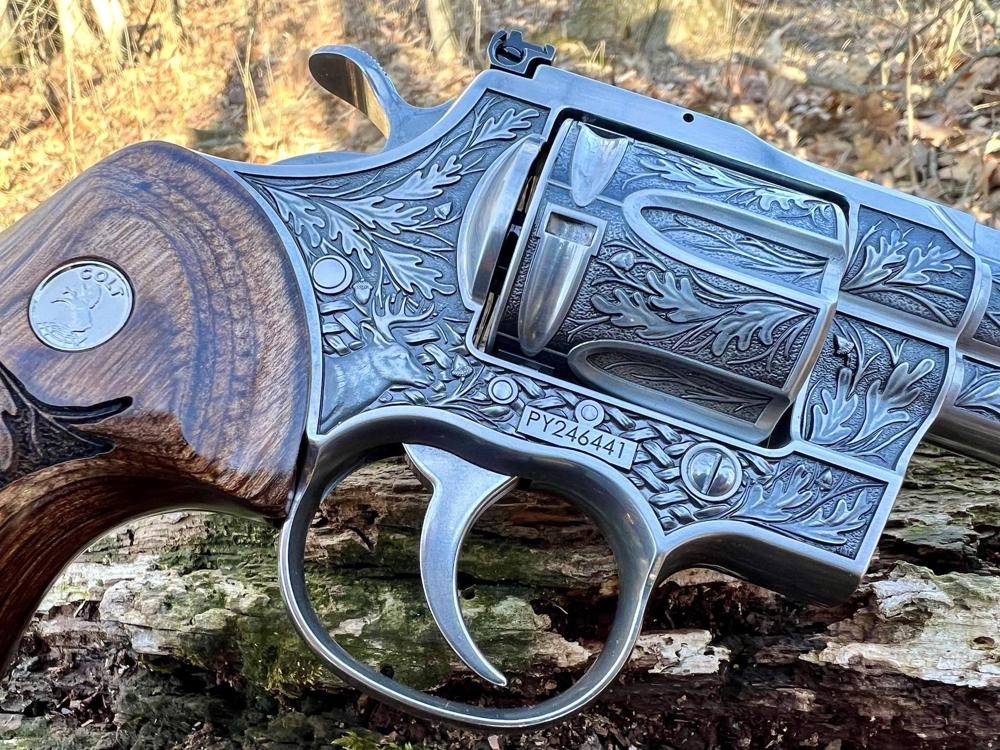 Colt Python 2020 ENGRAVED Whitetail Woodsman AA by Altamont 6" .357 Mag-img-6