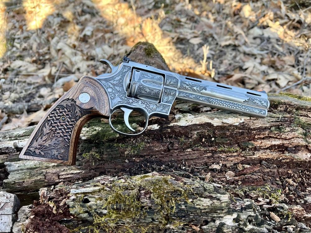 Colt Python 2020 ENGRAVED Whitetail Woodsman AA by Altamont 6" .357 Mag-img-9