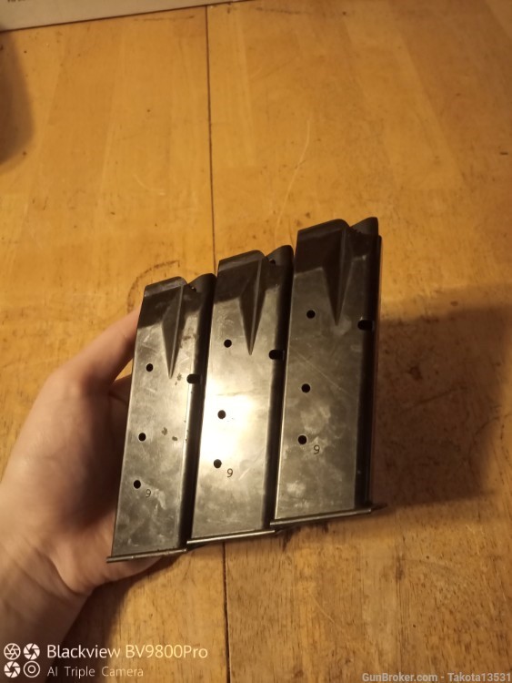 Lot of 3 Astra A100 9rd .45 ACP Magazines (Made by Mecgar)-img-1