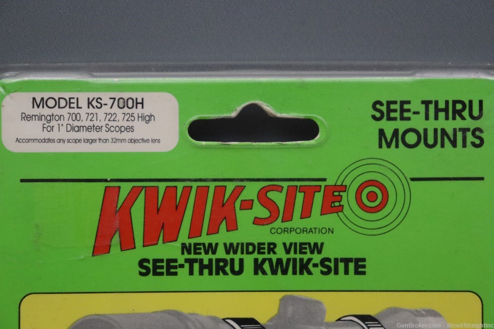 Kwik-Site See-Thru Remington 700, 721, 722, 725 High 1" Scope Rings-img-1