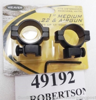 Weaver 1 inch Scope Rings for .22 Grooved Receiver & Air Rifles 49192 -img-5