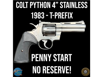 VINTAGE COLT PYTHON STAINLESS 4" 1983 - 357 MAGNUM - PENNY START