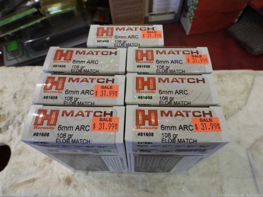 Hornady Match 6mm ARC 108gr ELD - 7 Boxes NEW-img-1