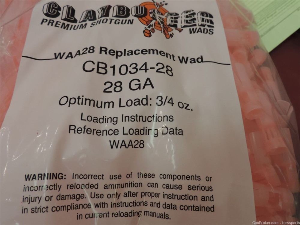 Claybuster WAA28 Replacement 28ga Wads - 3 Bags total NEW-img-1