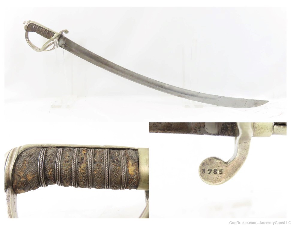 1898 Dated BRITISH Antique HENRY WILKINSON Single Edge CAVALRY Sword       -img-0