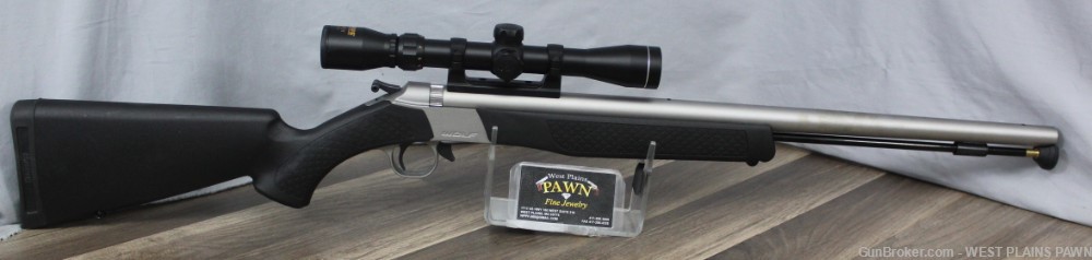 CVA WOLF BLACK POWDER SINGLE SHOT RIFLE, .50 CAL, 24" BRL, 1 RND-img-1