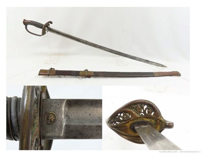 ETCHED BLADE Antique CIVIL WAR Era U.S. M1860 Staff & Field OFFICER’S Sword