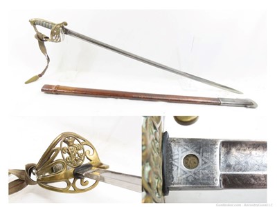 VICTORIAN Antique BRITISH 1845 Pattern Single Edge OFFICER’S Sword SCABBARD
