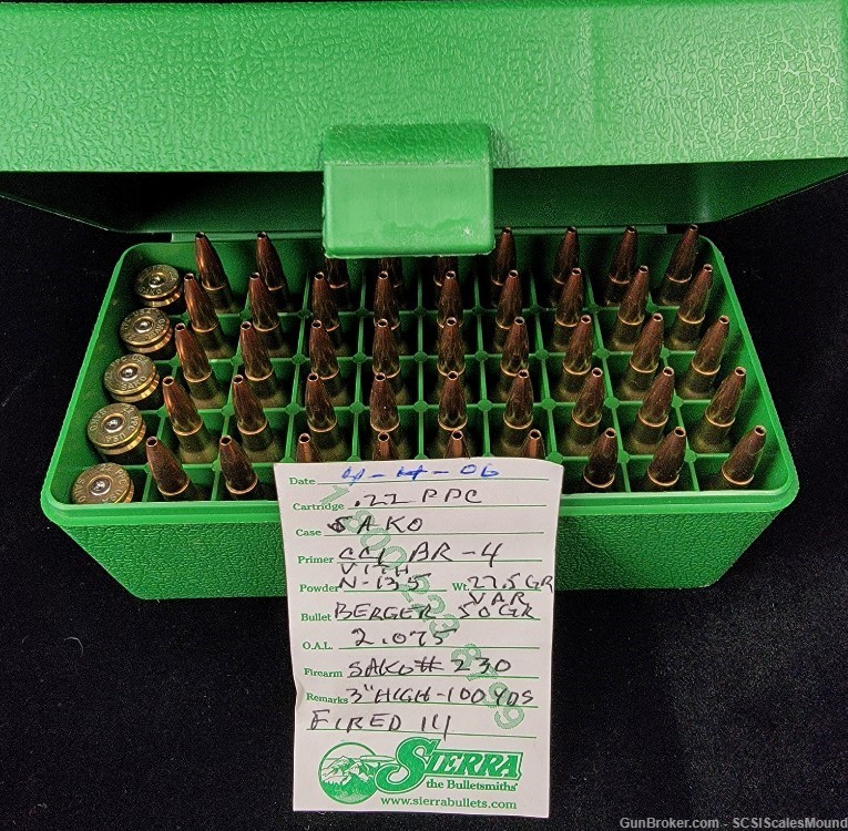 22PPC Ammunition Professionally loaded by Sierra Bullets  -Select your Box--img-1