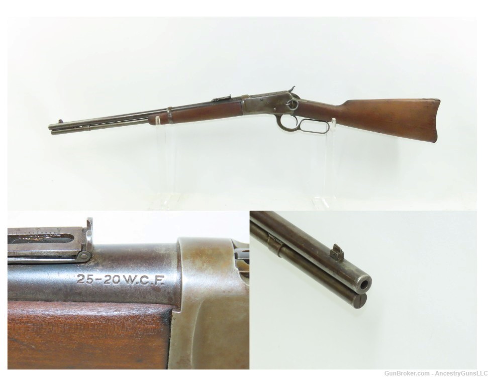 c1914 WINCHESTER 1892 Lever Action Repeating Saddle Ring CARBINE .25-20 WCF-img-0