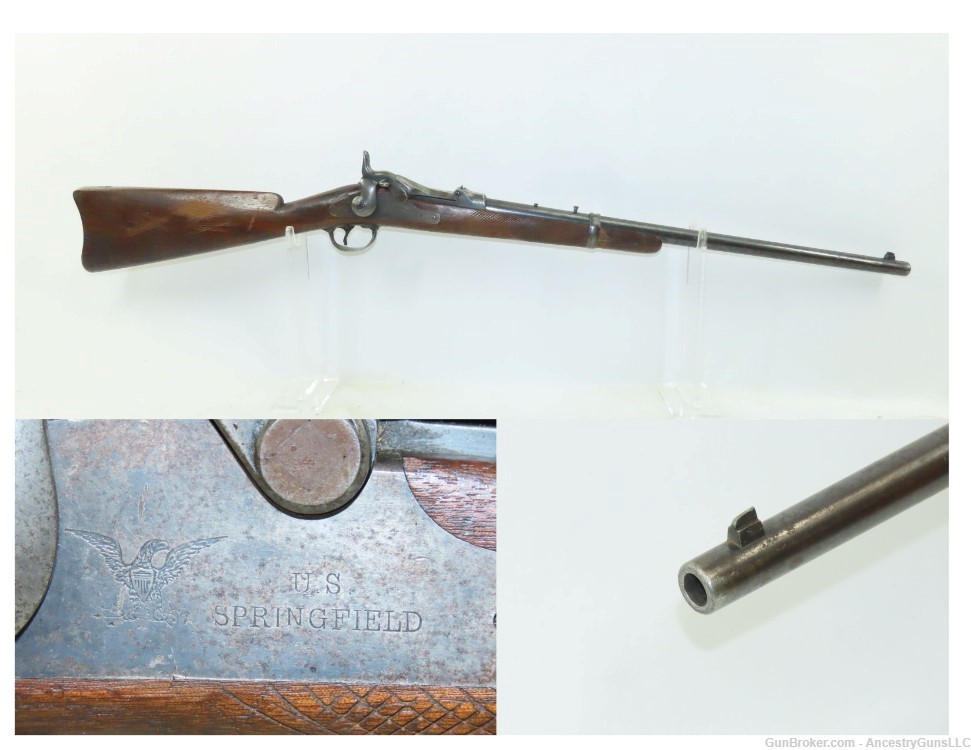 Antique U.S. SPRINGFIELD M1884 “TRAPDOOR” .45-70 GOVT Carbine INDIAN WARS  -img-0