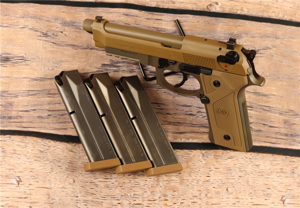 Beretta Model M9A3 9mm 5" Threaded Barrel Box 3 Mags 17 Rounds-img-1