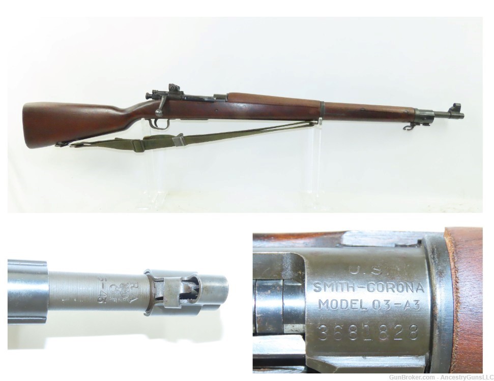 WORLD WAR 2 U.S. SMITH-CORONA M1903A3 .30-06 Bolt Action C&R MILITARY Rifle-img-0