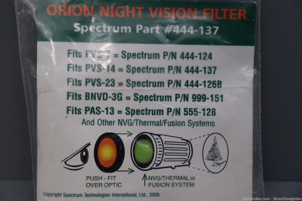Orion Night Vision Filter - Amber Color - PVS-14-img-3