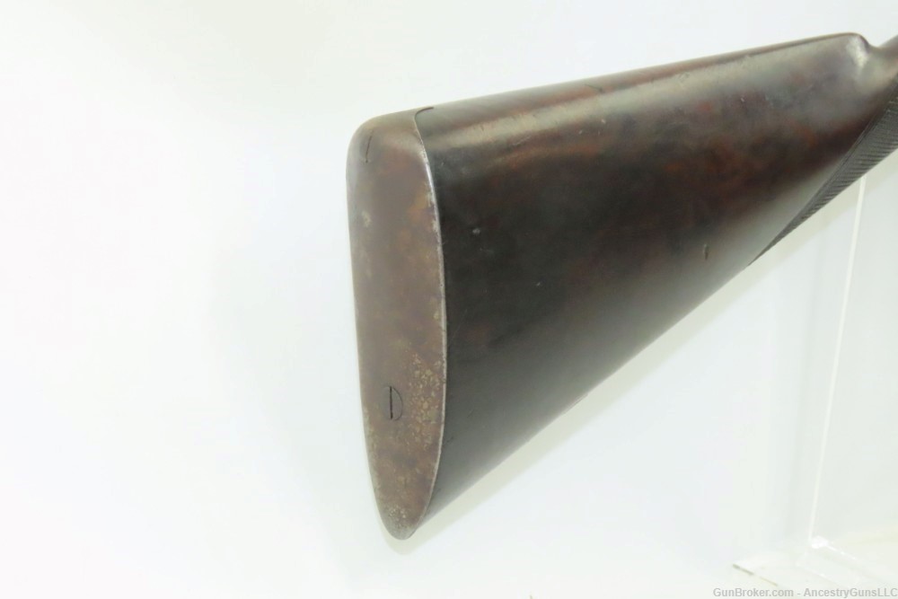 Dog Head Hammers British PERIN GAFF c1860s Antique Double Barrel SHOTGUN   -img-19