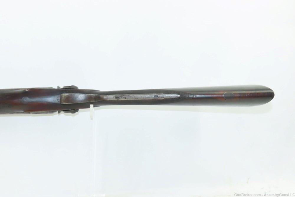 Dog Head Hammers British PERIN GAFF c1860s Antique Double Barrel SHOTGUN   -img-7