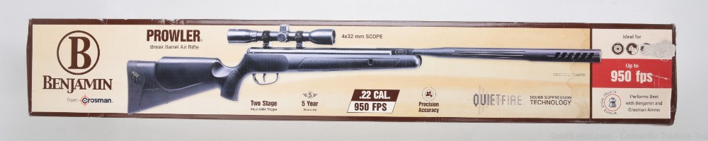 Benjamin Prowler Nitro Piston .22 Break Barrel Air Rifle 4x32mm Scope-img-0