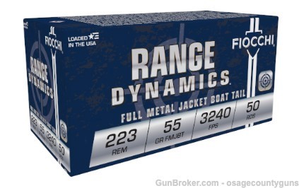 NO INSURANCE UPCHARGE Fiocchi 223 Range Dynamics - 55 Gr -  ammo - 1000 Rds-img-1