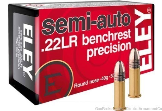 Eley Precision 22LR 40GR Semi Auto Bench Rest 10 Boxes 500 Rounds -img-1