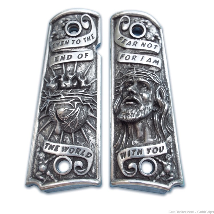 1911 A1 Pewter Jesus Sacred Heart Grips by Paul Ray Effinger-img-0