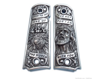 1911 A1 Pewter Jesus Sacred Heart Grips by Paul Ray Effinger