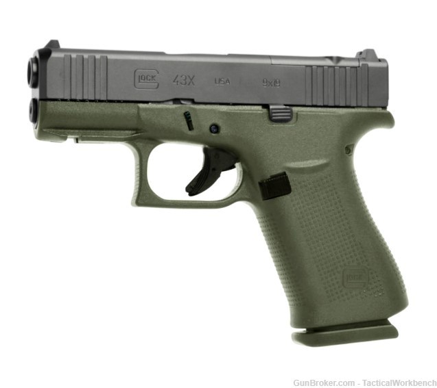 Glock 43X MOS Battlefield Green, 10rd, 2 Mags -img-1