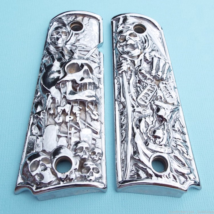 1911 A1 Pewter Grim Reaper Grips by Paul Ray Effinger-img-8