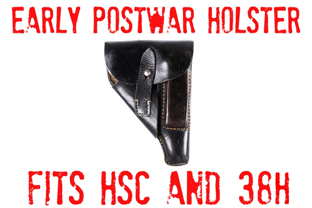 Early  Postwar Leather Holster for Mauser HSc or Sauer 38H - VERY NICE-img-0