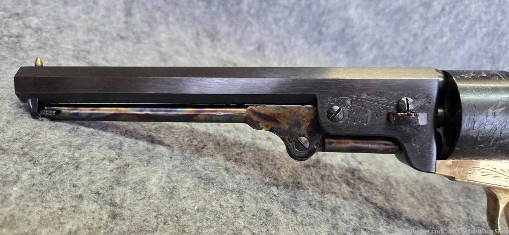 FIE Remington 1858 Army .36 cal Revolver, Powder Flask, Mold | w WOOD CASE-img-6