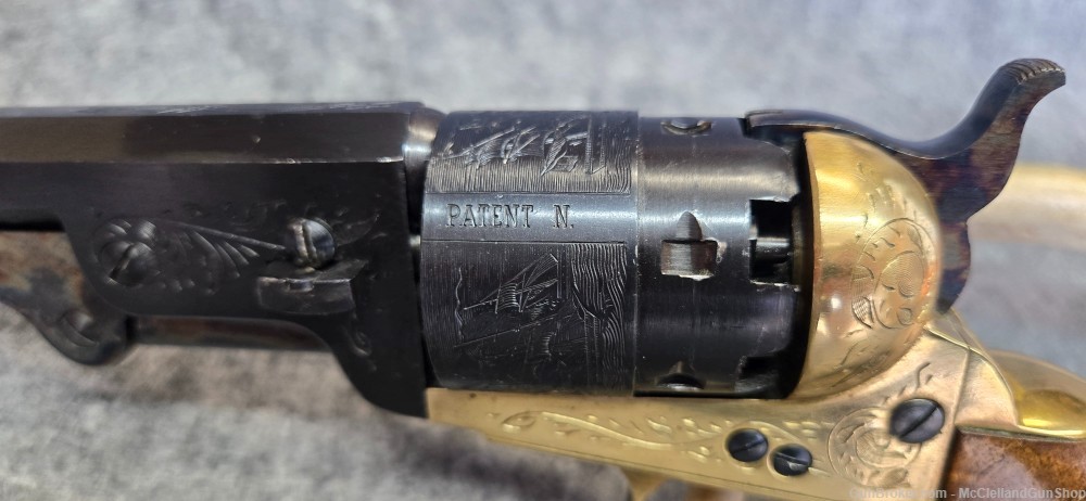 FIE Remington 1858 Army .36 cal Revolver, Powder Flask, Mold | w WOOD CASE-img-9