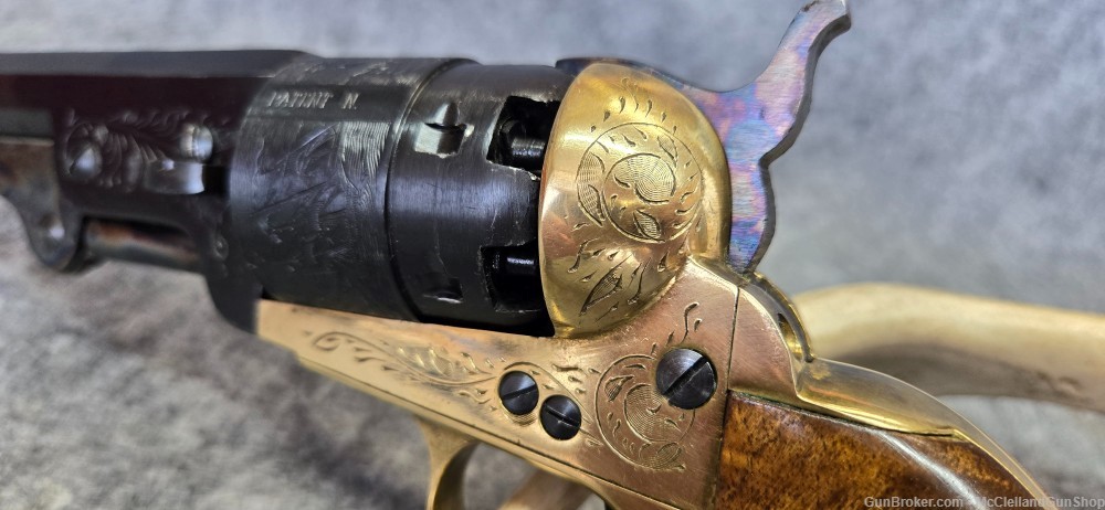 FIE Remington 1858 Army .36 cal Revolver, Powder Flask, Mold | w WOOD CASE-img-10