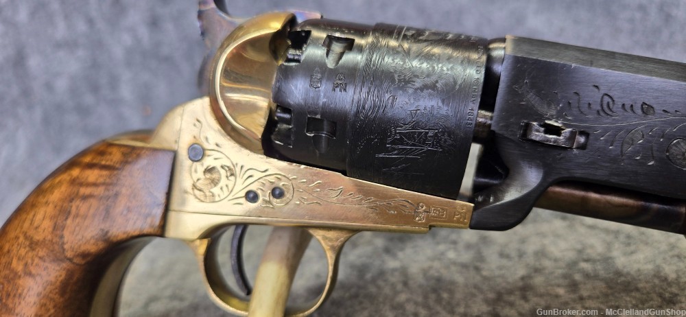 FIE Remington 1858 Army .36 cal Revolver, Powder Flask, Mold | w WOOD CASE-img-15