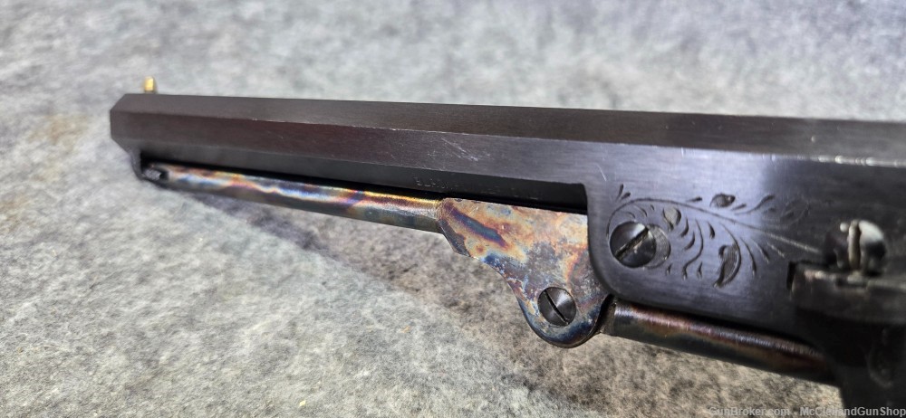 FIE Remington 1858 Army .36 cal Revolver, Powder Flask, Mold | w WOOD CASE-img-7