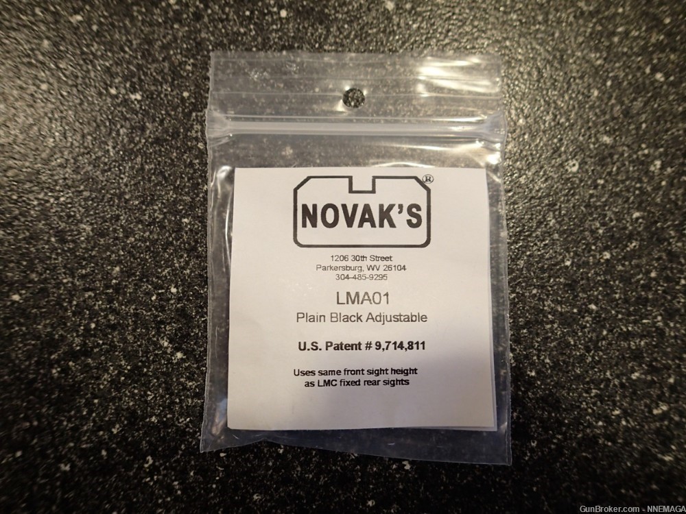 Novak LoMount Adjustable Plain Black 1911 Rear Sight LMA01 -img-0