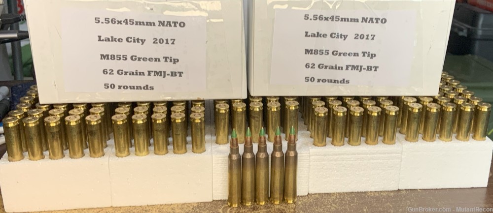 Federal M855 Lake City 5.56mm NATO  62gr. Green Tip, FMJ-BT, 50rds. -img-0