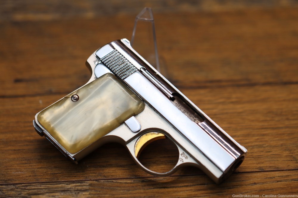 1964 Browning Baby .25 acp Nickel Ivory Pistol Semi-Auto Pocket-img-7