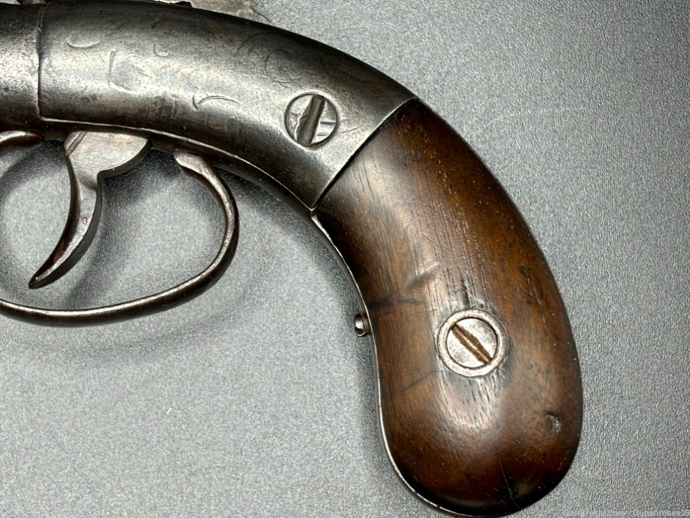 Rare Antique Allen & Wheelock .36 cal Bar Hammer Muff pistol-img-15