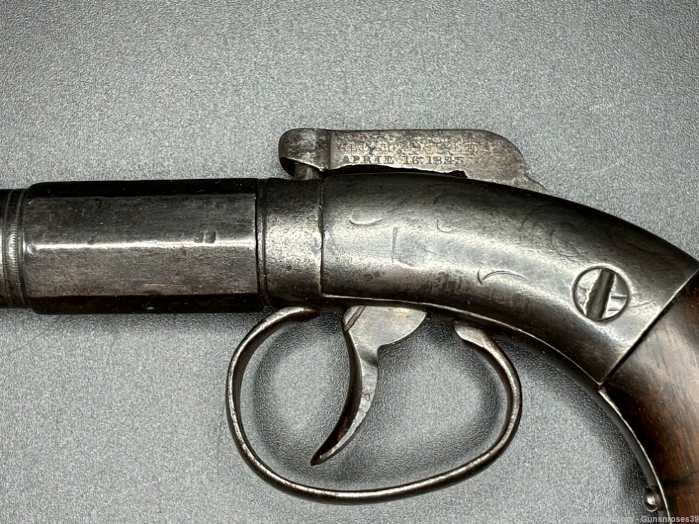 Rare Antique Allen & Wheelock .36 cal Bar Hammer Muff pistol-img-9