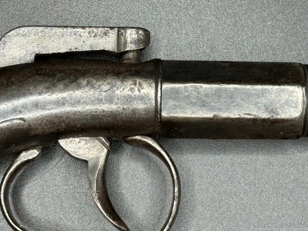 Rare Antique Allen & Wheelock .36 cal Bar Hammer Muff pistol-img-6