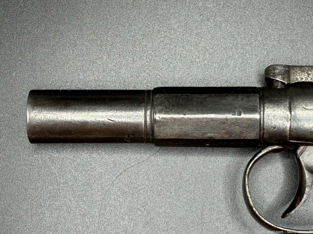 Rare Antique Allen & Wheelock .36 cal Bar Hammer Muff pistol-img-4