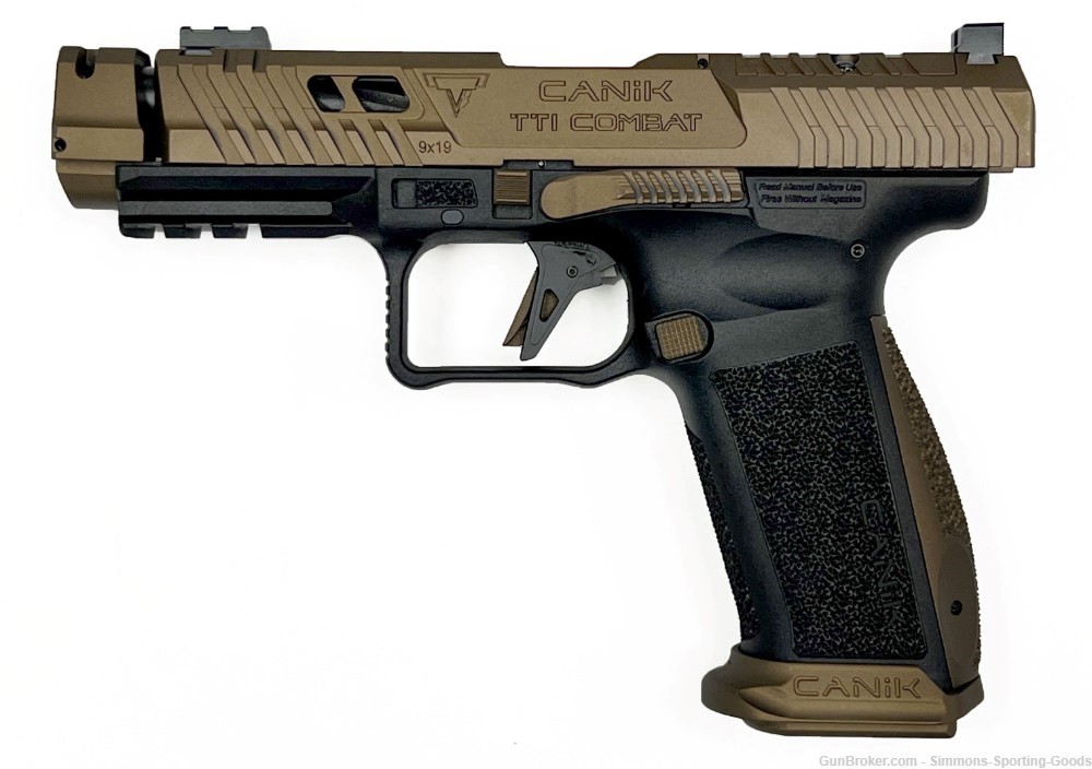 Canik TTI Combat (HG7854-N) 4.6" 9mm 18Rd Semi Auto Pistol - Bronze / Black-img-0