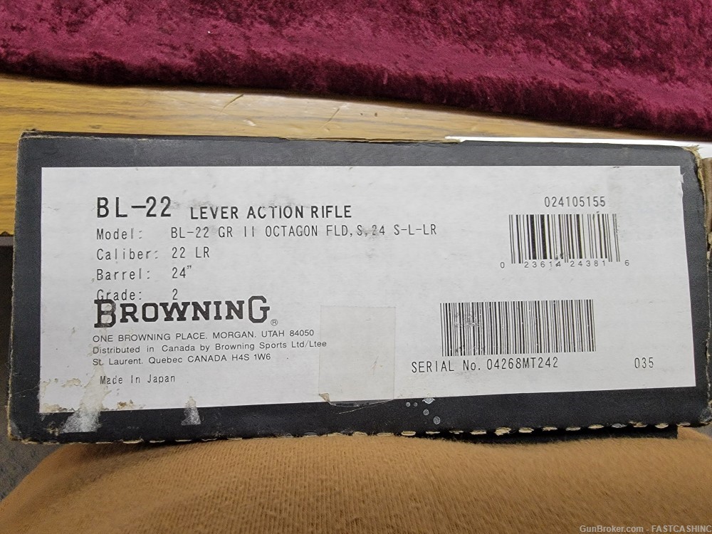 BROWNING BL-22 22LR GRADE II OCTAGON FIELD 24" NEW NIB UNFIRED LEVER ACTION-img-8
