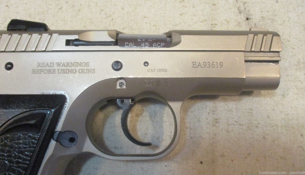 EAA Tanfoglio Witness Compact .45ACP Semi-Auto Pistol 3.6” Stainless 8+1-img-3