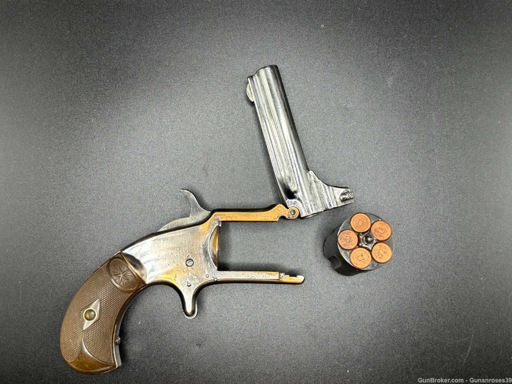 ANTIQUE RARE    J.M. Marlin Model 32 1875 pocket revolver .32RF-img-2