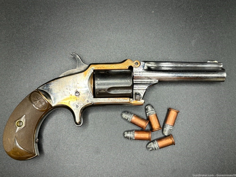 ANTIQUE RARE    J.M. Marlin Model 32 1875 pocket revolver .32RF-img-1